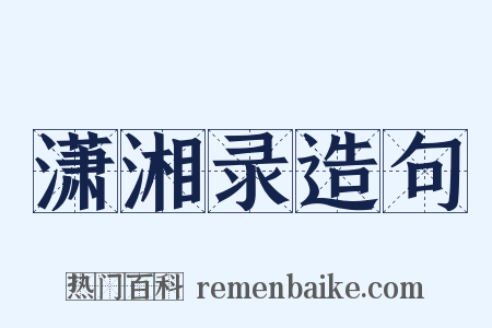 潇湘录造句是什么意思的图片